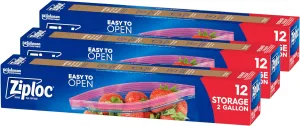 Ziploc 2 Gallon Food Storage Bags, Grip 'n Seal Technology for Easier Grip, Open, and Close, 36 Bags Total