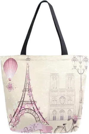 ZZKKO Japanese Cherry Canvas Tote Grocery Bag Shoulder Casual Book Bag
